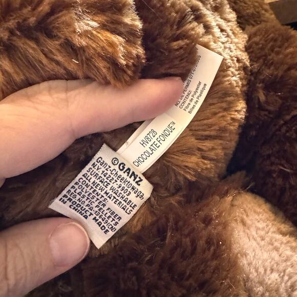 GANZ 12” Chocolate Fondue Colored Soft Teddy Bear Plush Toy Stuffed Animal - Picture 5 of 8